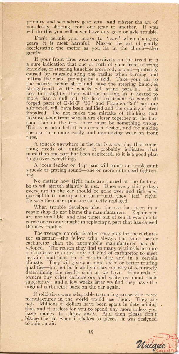 1911 Studebaker E-M-F 30 Operation Manual Page 11